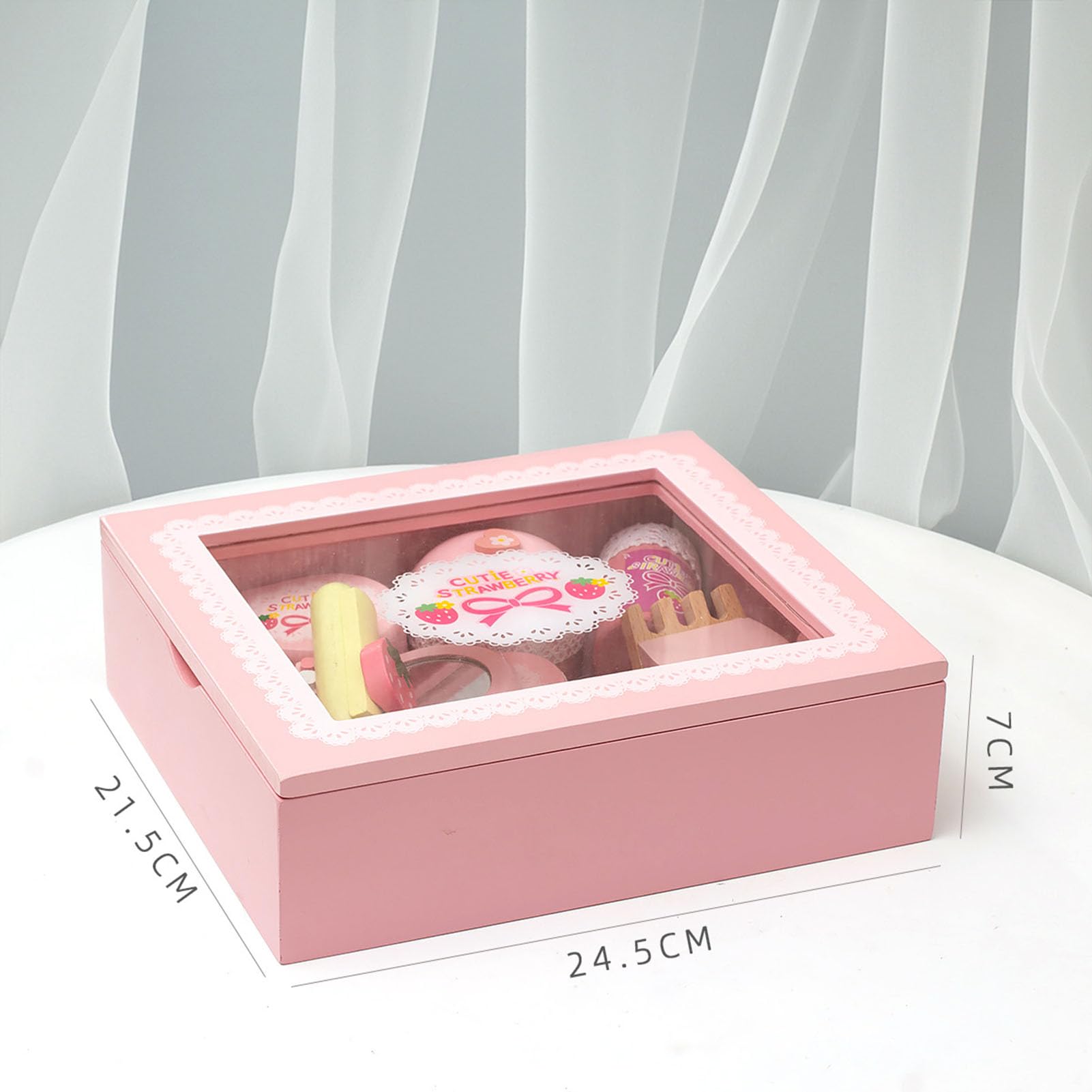 Set di Giochi di Trucco in Legno, Kit Cosmetico per Principessa Immaginaria