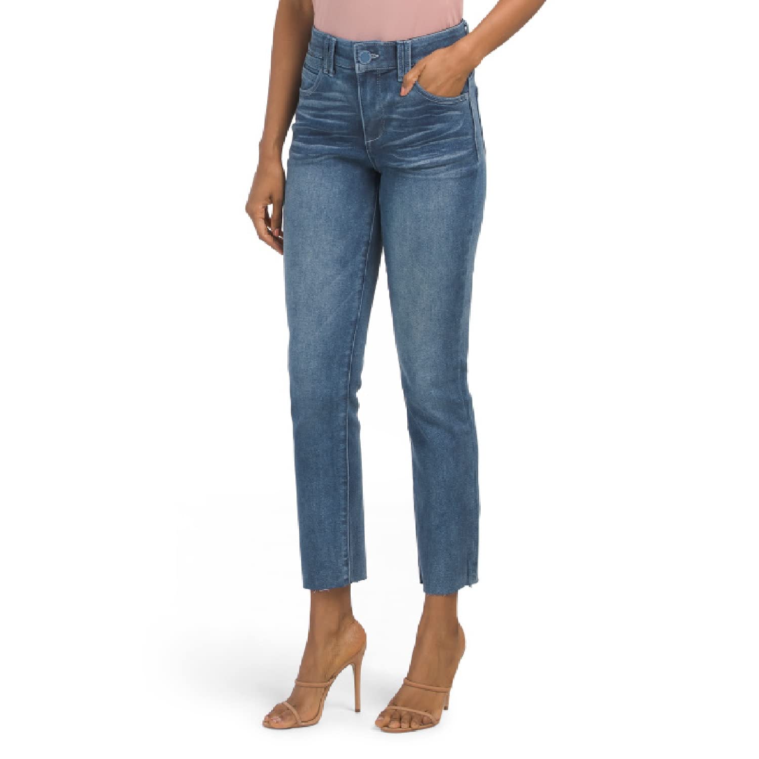 Democracy Women's Petite Ab Solution Straight Leg Jean