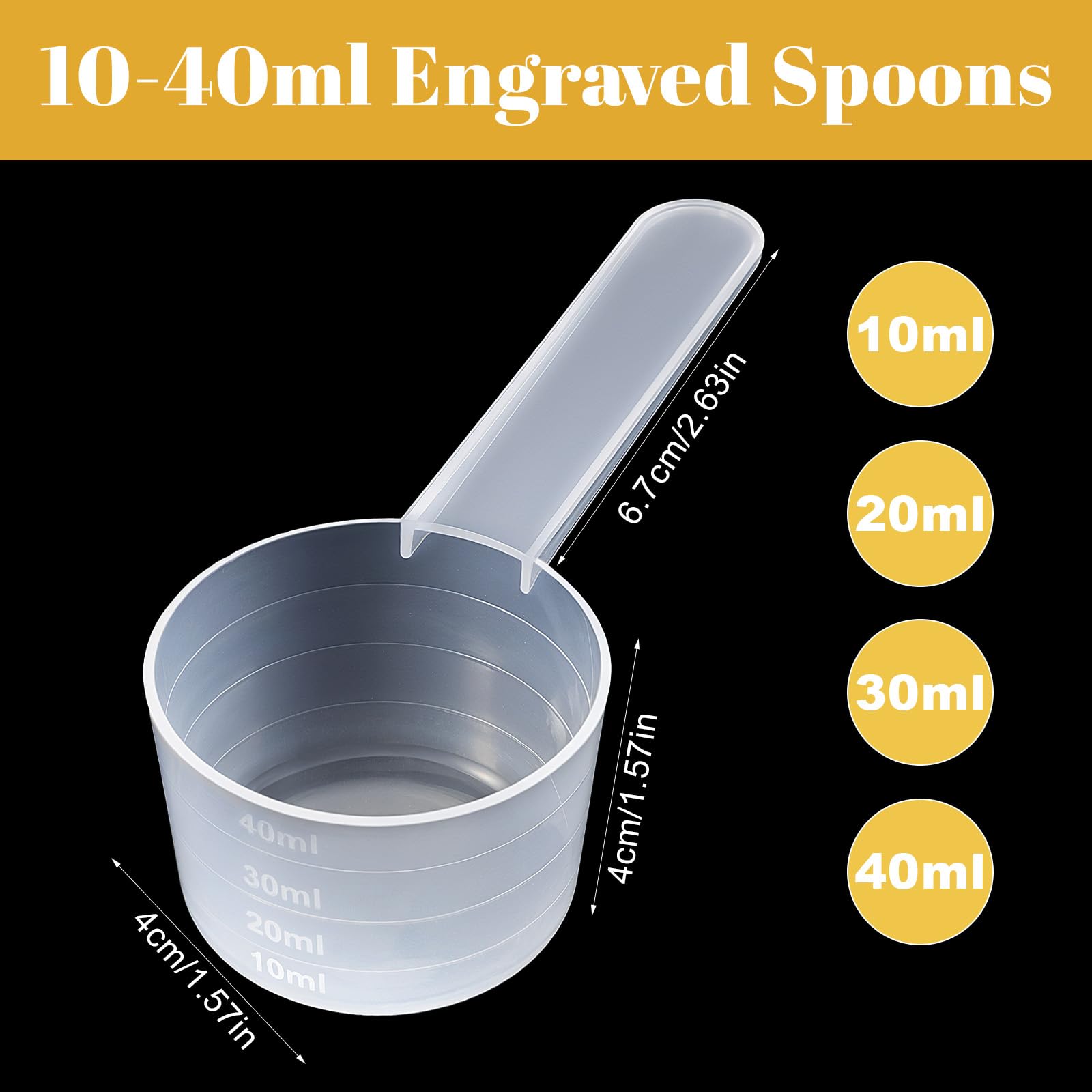 4 cucchiai dosatori, dosatore, dosatore in polvere, dosatore per detersivo, dosatore in polvere, dosatore in polvere, 5 g, 15 g, 20 g, spoon, per latte in polvere, proteine in polvere, farina