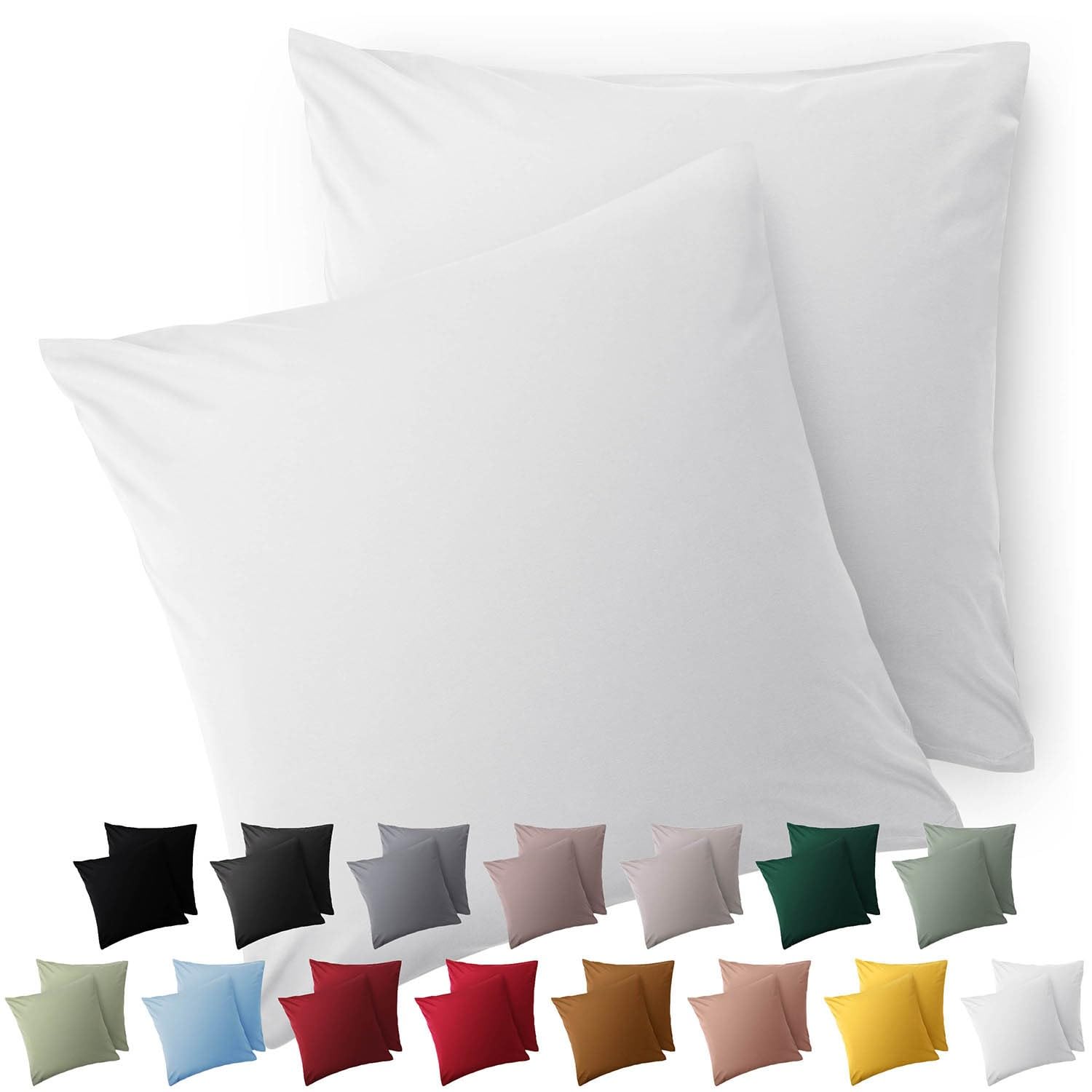 Blumtal Federe Cuscini Divano 50x50 cm - Set di Copricuscini per Divani in Microfibra a 2 Pezzi con Chiusura a Zip, certificati Oeko-Tex, extra morbidi e lavabili - Bianco