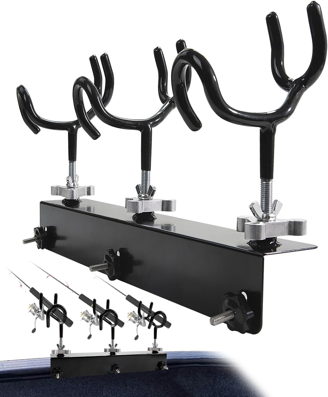 Boat Track System Rod Holder with Power Lock and Track Adapter – Compatible with Most Kayak Tracks – 360-Degree Adjustable Rotation and ALOCK Rod Secure Rig Boat Track System Rod Holder with Power Lock and Track Adapter – Compatible with Most Kayak Tracks – 360-Degree Adjustable Rotation and ALOCK Rod Secure Rig
