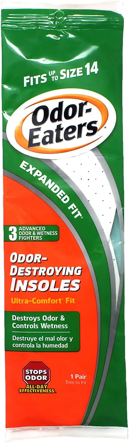 Odor-Eaters Odor Destroying Ultra Comfort Insoles, Fits Up to Size 14, Trim to Size - 1 pr