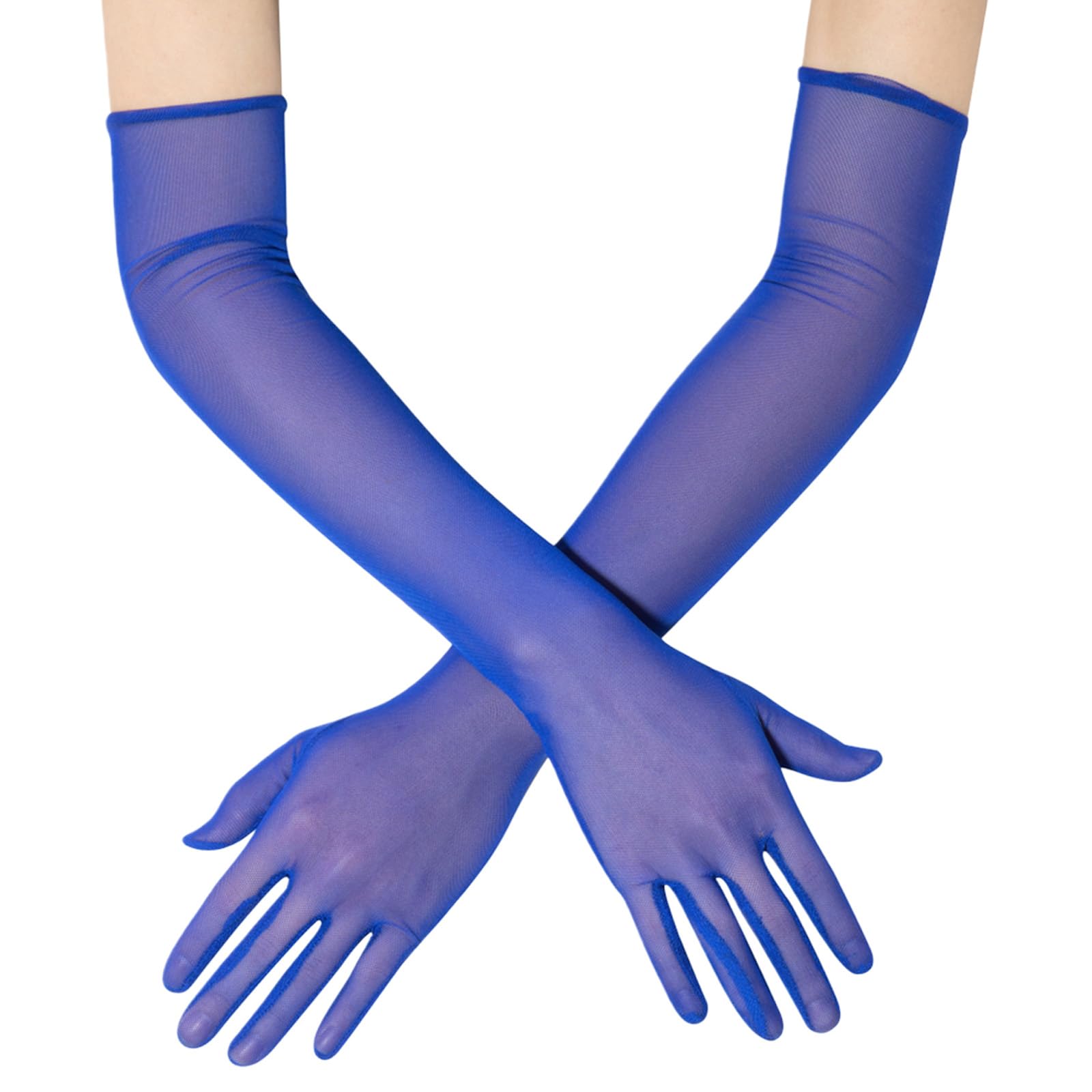 MICFENY Stylish Extended Arm Gloves Sheer Tulle Comfortable Stretchy Arm Sleeves For Women Formal Occasion And Casual Outfit