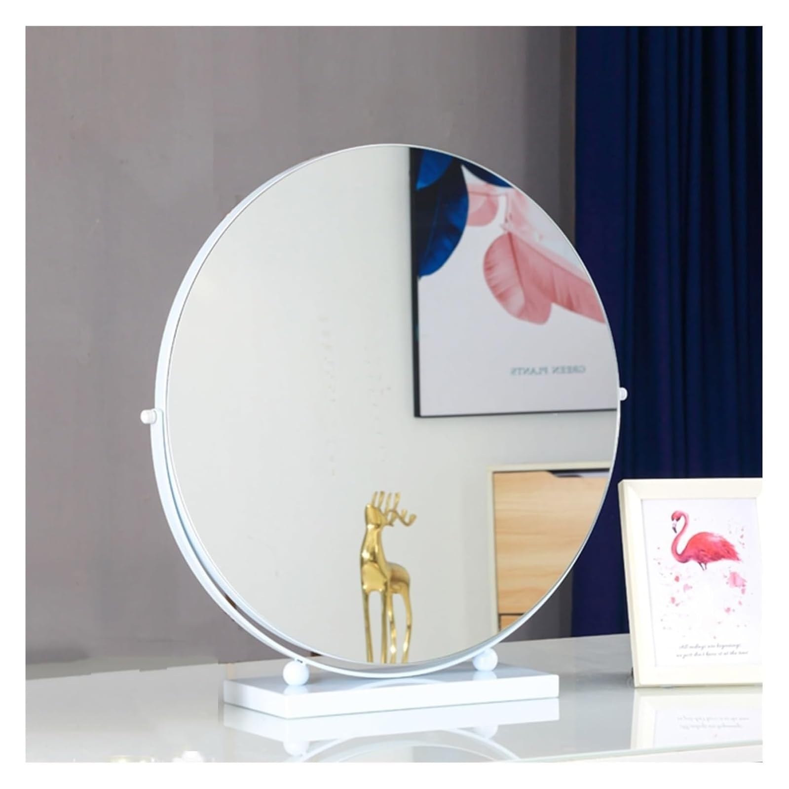 Miroir de maquillage rond contre le manque de lumière : miroir lumineux HD blanc 50cm
