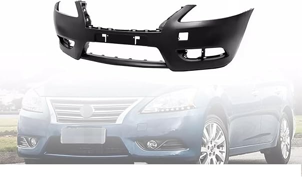 Front Bumper Cover Fascia Fit for Nissan Sentra 2013-2015 Primed Bumper Cover W/Fog Light Holes Replaces NI1000289, 620223SH0J