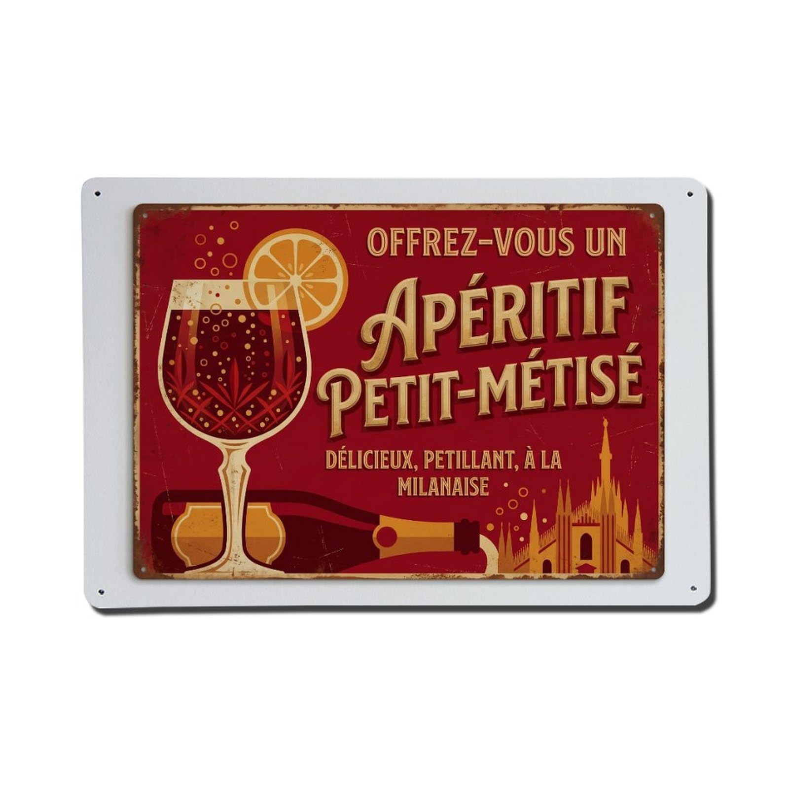 Negroni Sbagliato Creative Presentation Metal Tin Sign Plaque Wall Decor for Cafe, Club Bar, Office, Home Garden Metal Poster 8x12Inch