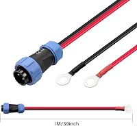 2-Pin IP68 Vízálló Repülőgép Csatlakozó O-Kapocs Kábel 10AWG - Hordozható Töltőállomásokhoz, Akkumulátorokhoz, 1m Hosszú, Piros/Fe 7