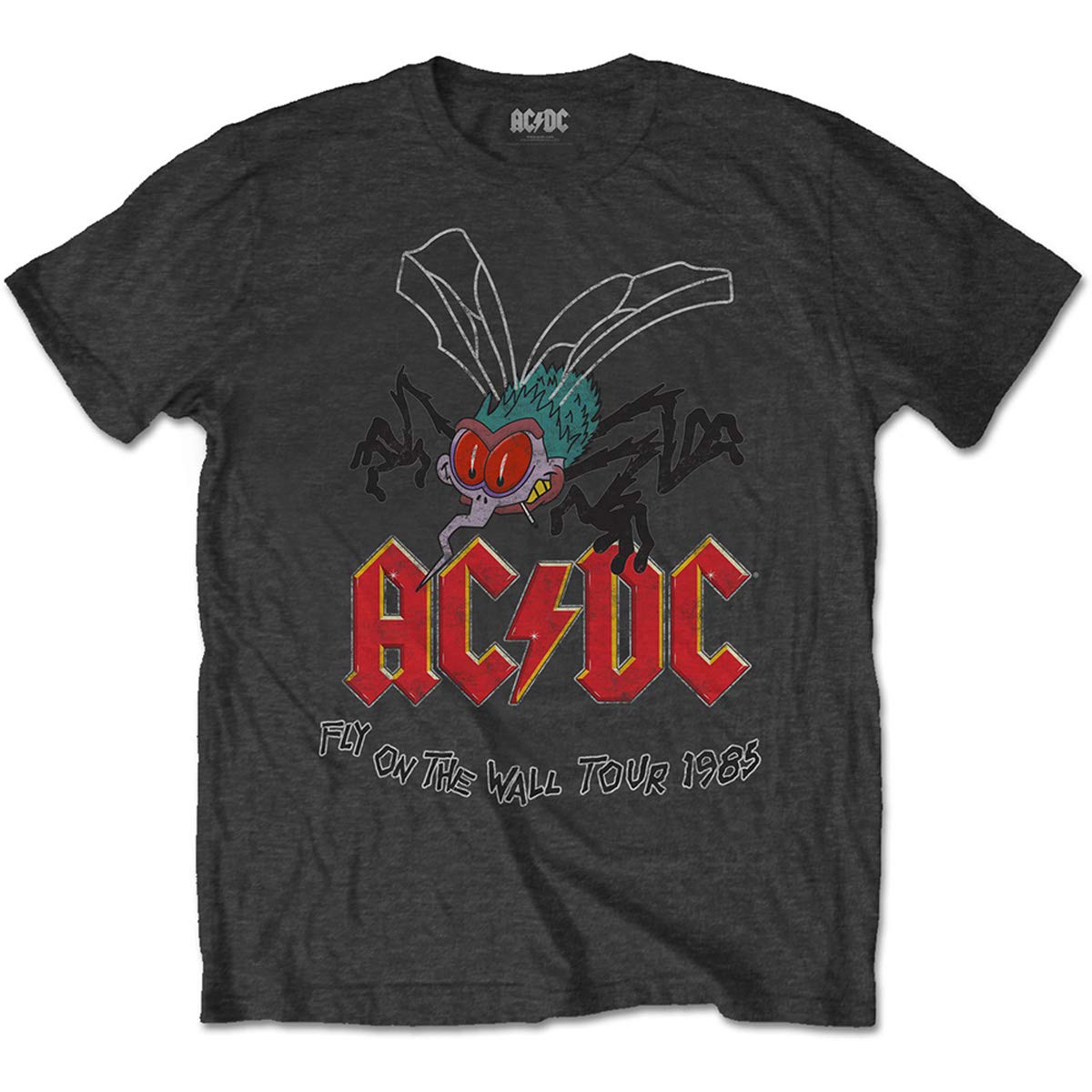 Ac/Dc Fly On The Wall Official Tee T-Shirt Mens Unisex (X-Large) Grey
