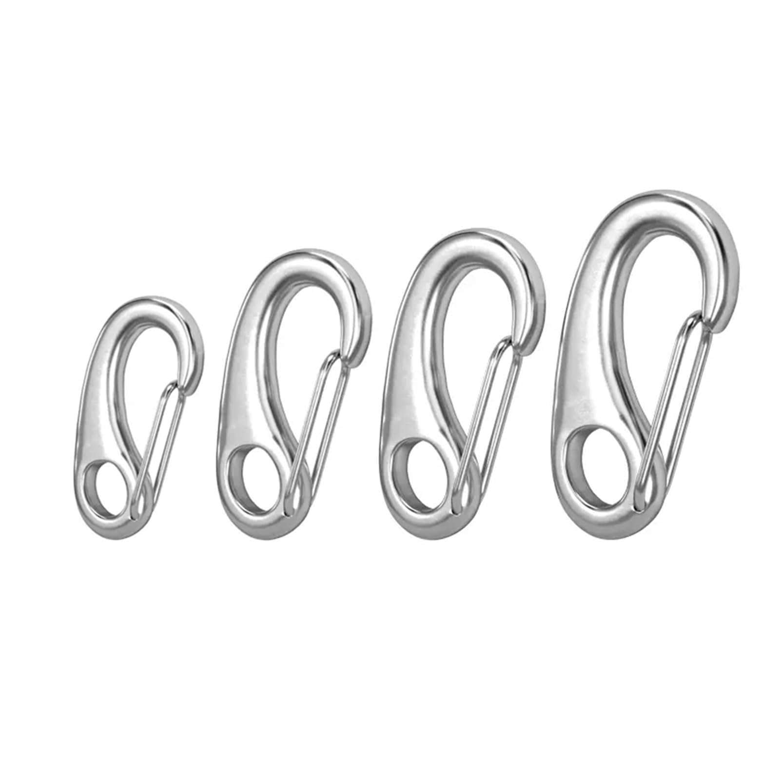 Clip Mosquetón con Forma Huevo 1 mosquetón de Acero Inoxidable 316 Multifuncional con Forma de Huevo, con Resorte, for Senderismo, Acampada, Marino, de liberación rápida(100mm)