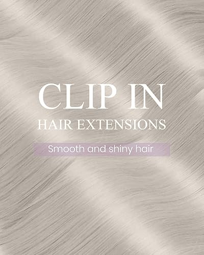 Miniatura 4 de LAAVOO Extensiones de cabello humano Remy rubio platino con clip 24 pulgadas 494oz extensiones de cabello humano real rubio blanco doble trama 7