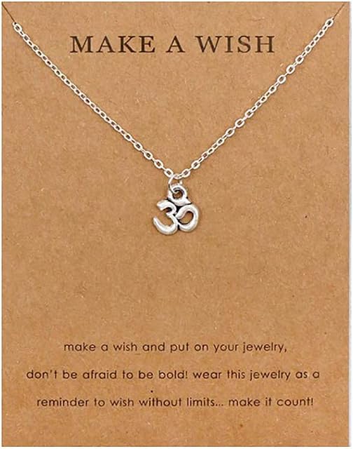 jewelleryjoy Make a Wish OM Necklace Pendant Chain in Organza Bag Woman