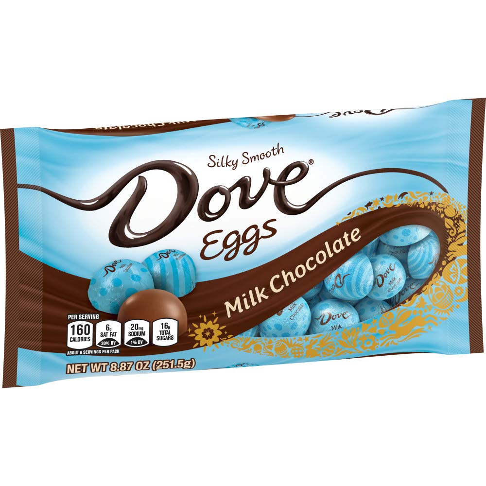 DOVE Milk Chocolate Eggs Easter Candy, 8.87 Oz Bag