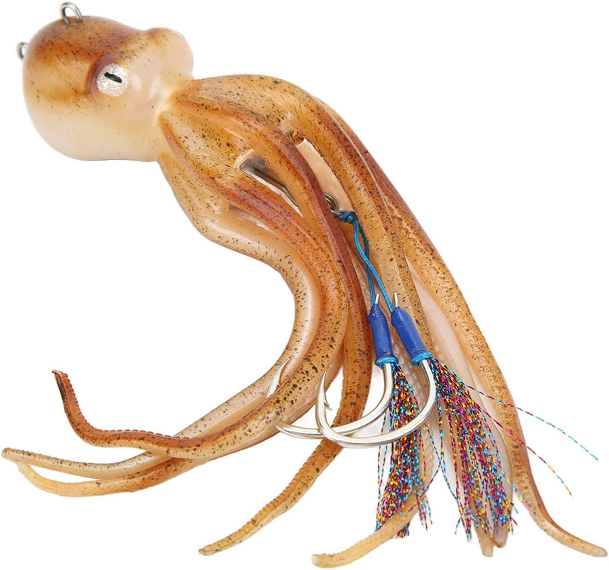 Simulation Squid Jig, Soft Fishing Lures Bait Hook Octopus Jig Trolling Bait with 10pcs Ink Tablets for Saltwater Freshwater Fishing Boats Anglers