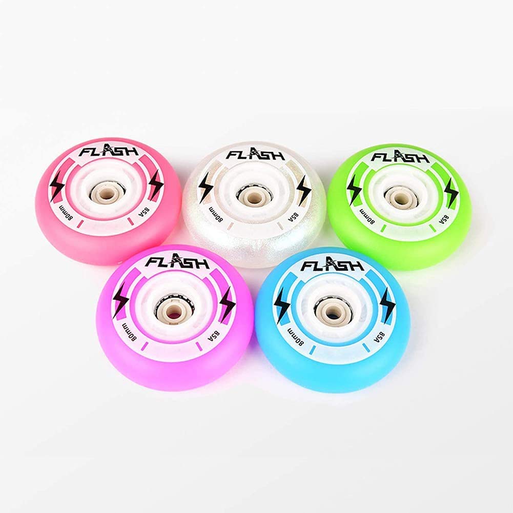 72 mm, 76 mm, 80 mm, kółka 85 A, wysokiej jakości zamienne świecące koło z LED do kółek, 4 szt., niebieskie, 80 mm