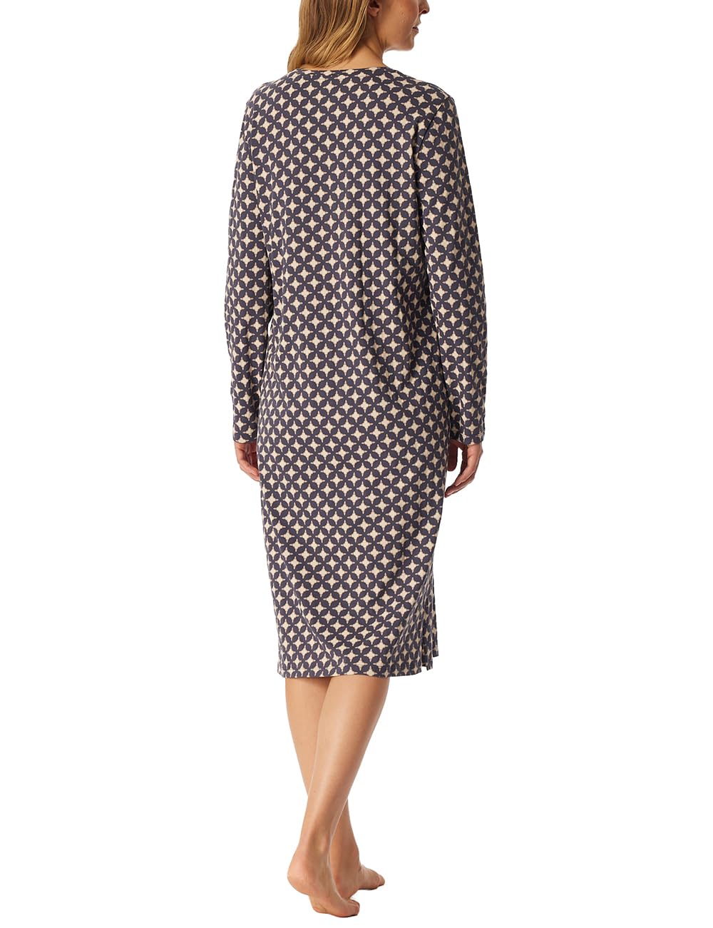 Schiesser Koszulka nocna Kobiety Schiesser Damen Nachthemd Langarm Weiche Baumwolle Bigshirt mit Taschen - Nightwear