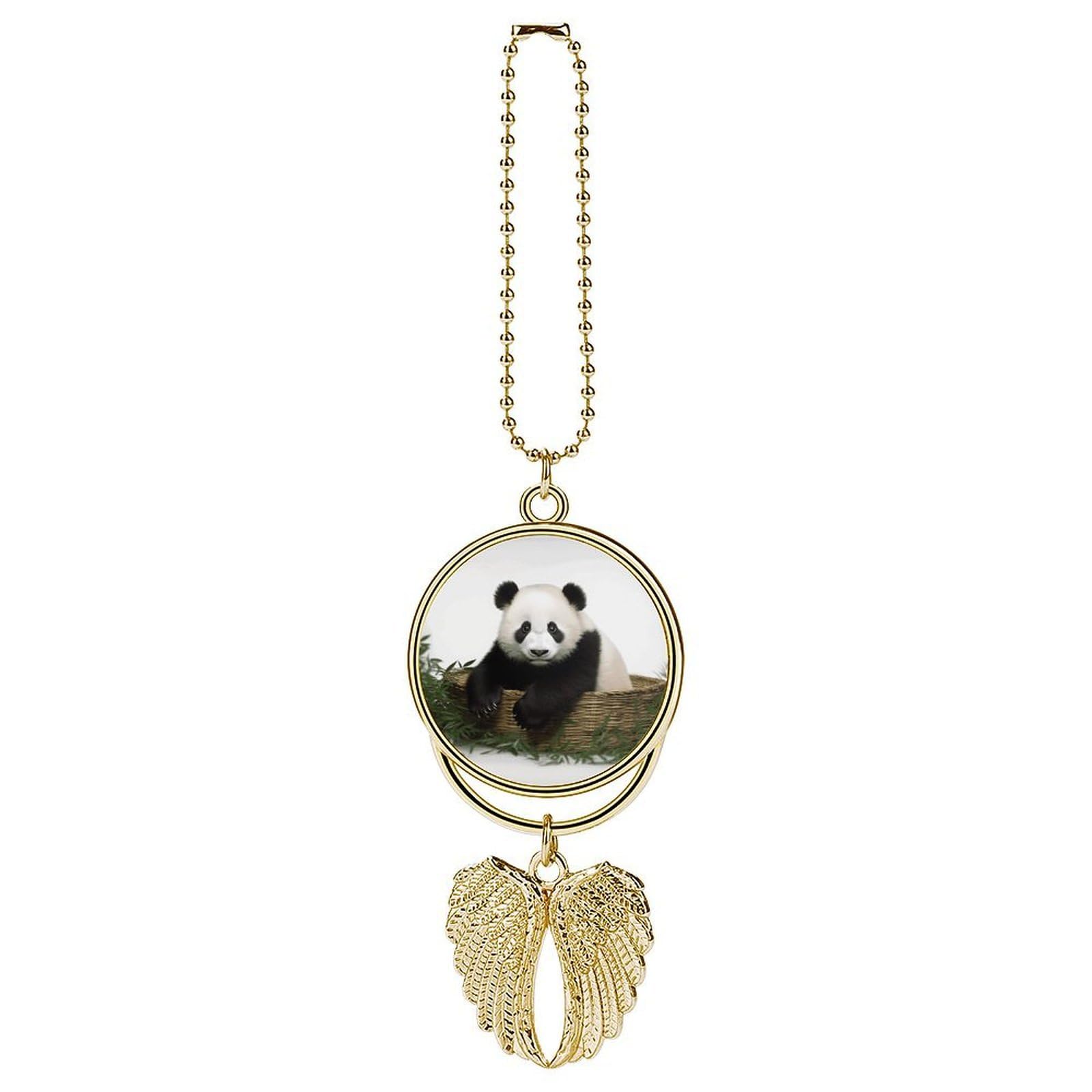 Panda Animal Car Charm Alloy Car Rear View Mirrors Hanging Ornaments Stylish Car Pendant Funny Auto Hanging Accessories Car Hanging Ornaments Gift for Women Men