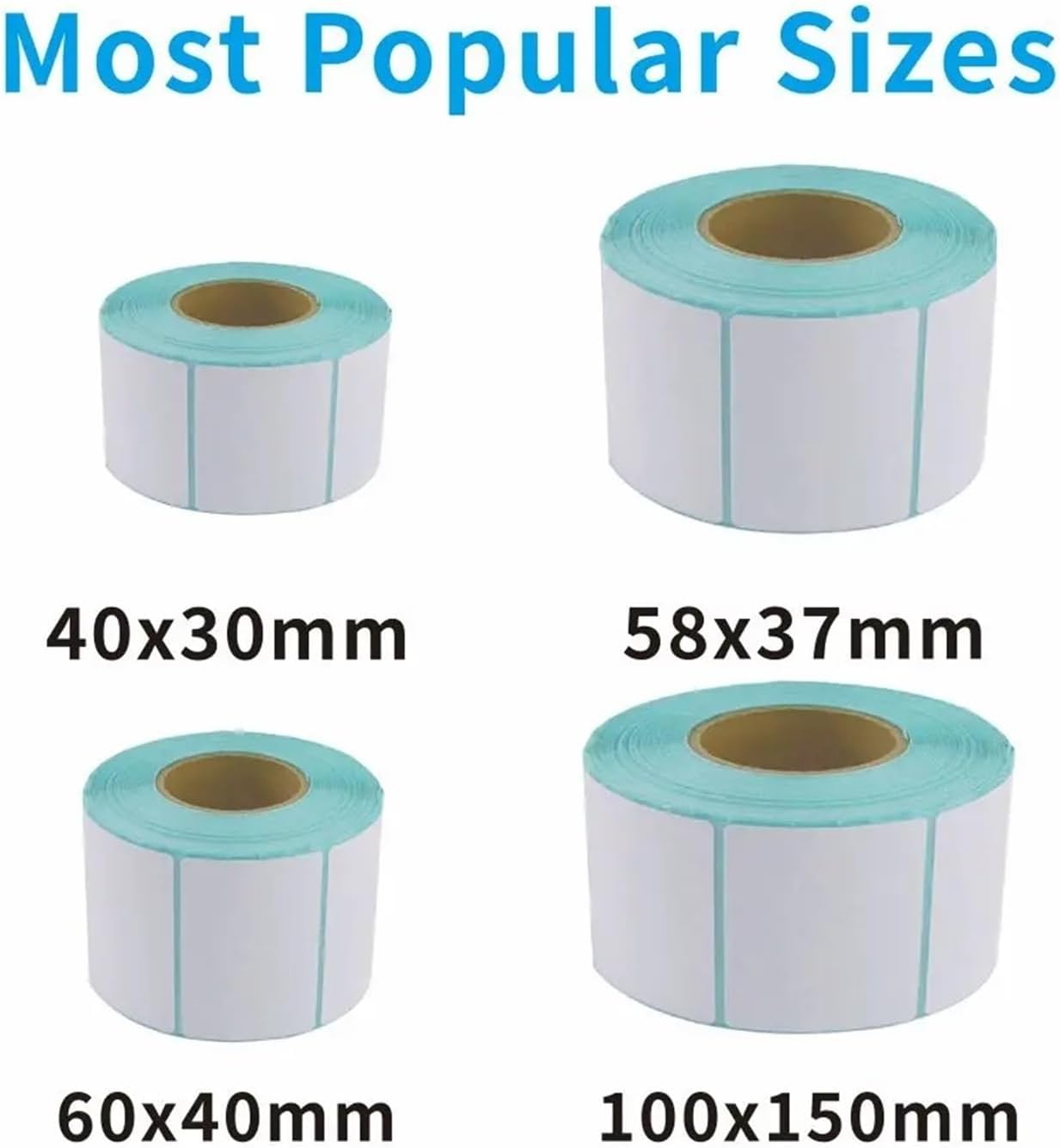 6 Rolls Packaging Labels 58x37cm Waterproof Direct Thermal Label Supermarket Scale(Blue)