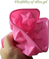 Vista 5 de Molde de chocolate estrella, molde de silicona reutilizable de cinco puntas para hacer chocolates, cubitos de hielo, gelatinas y dulces (rosa)