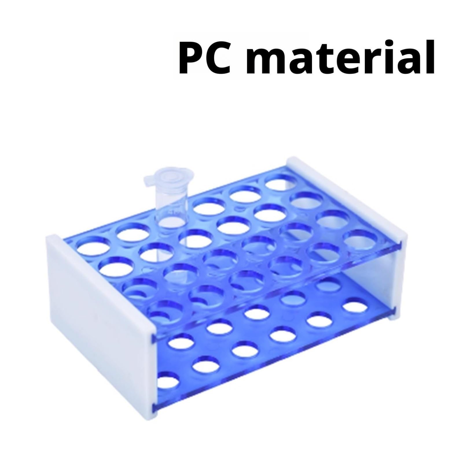 Estante de tubo de prueba de acrílico, Soporte multifuncional azul de los tamaños múltiples del estante tubo ensayo for el uso laboratorio(8.8x6.3x2cm)