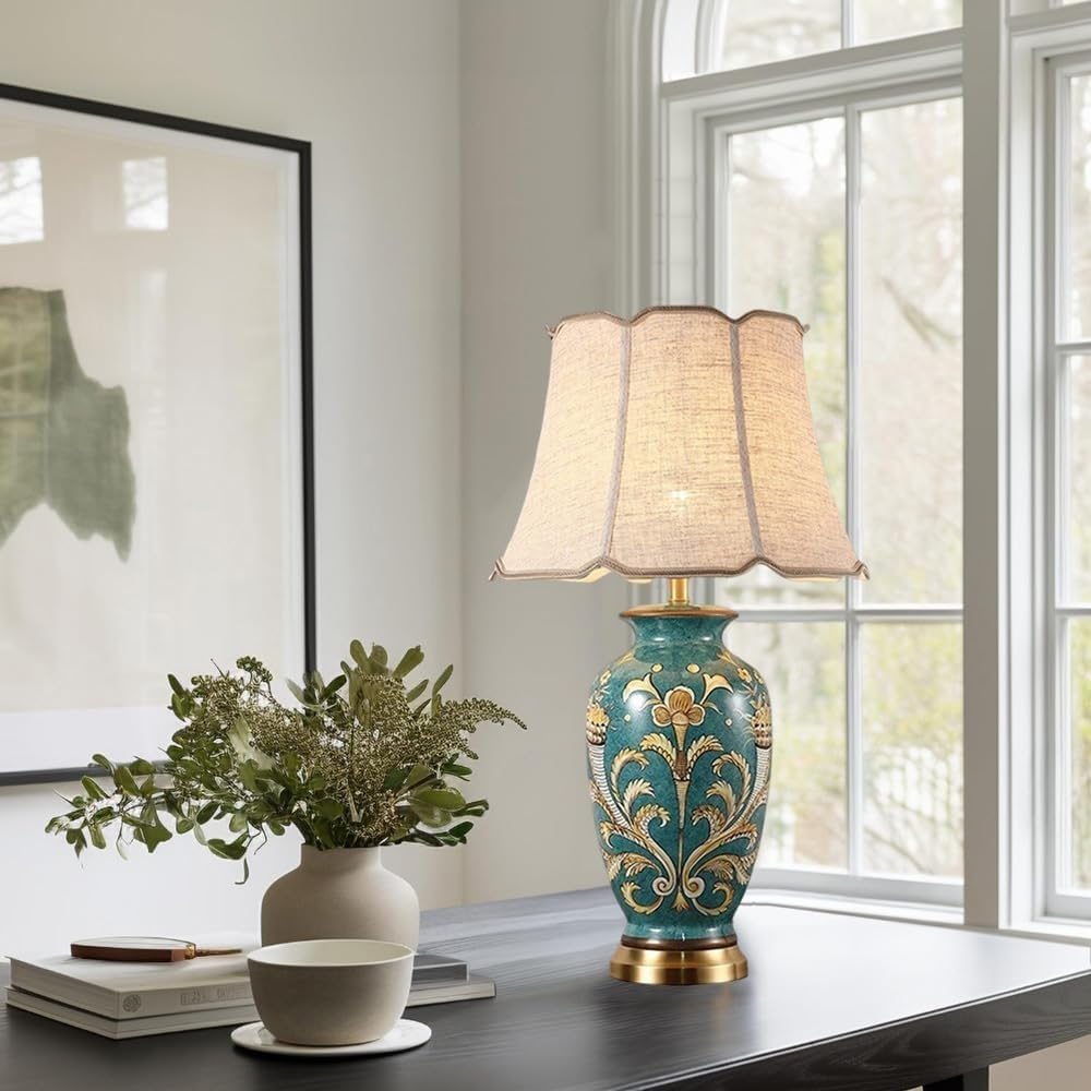 ZLKJHSHOP Ceramic Table Lamp for Bedroom Living Room Home Decor