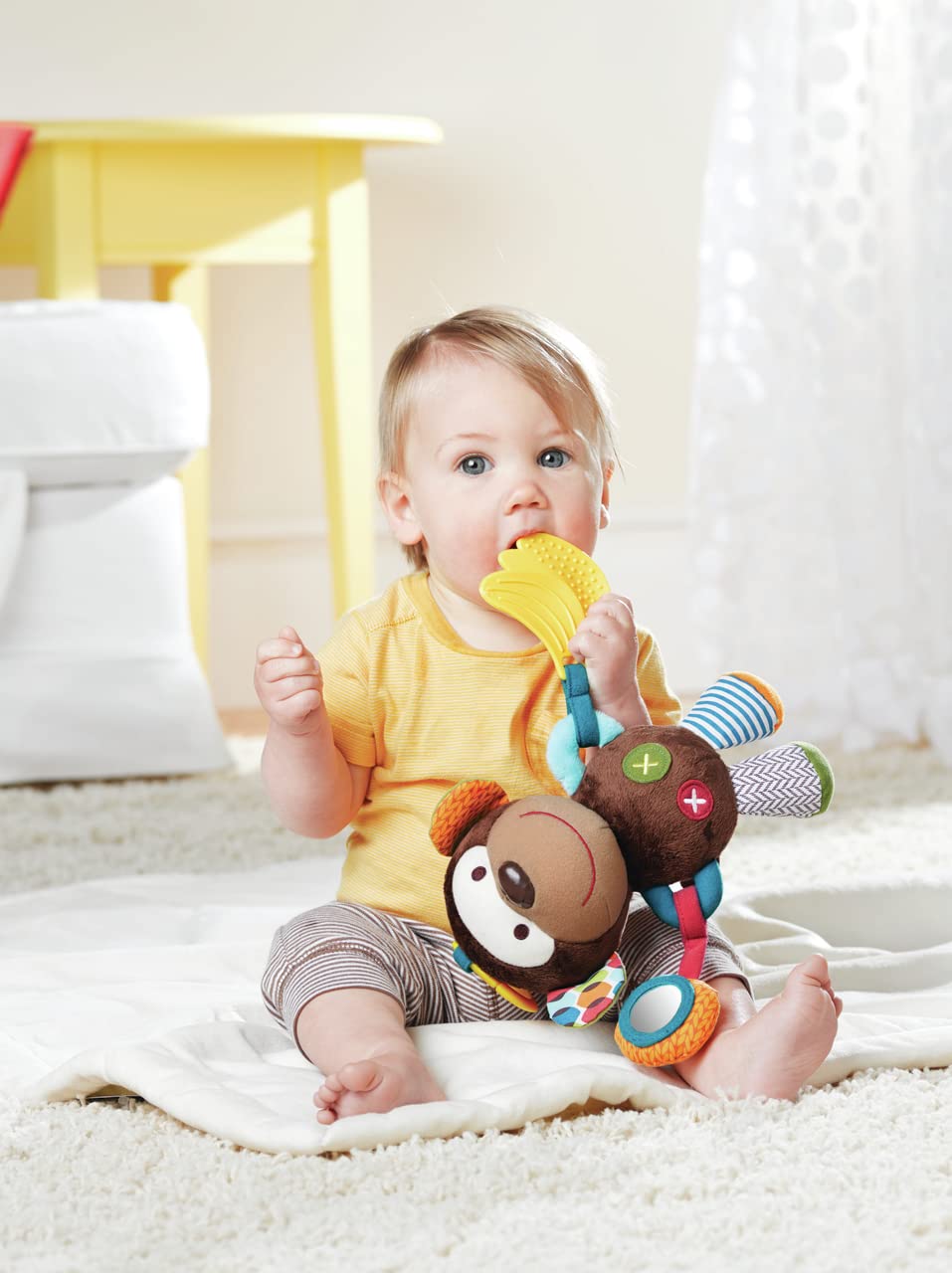 Skip Hop 306201 Giocattolo di Attività, Peluche per Neonati e Bambini, Scimmia, Multicolore