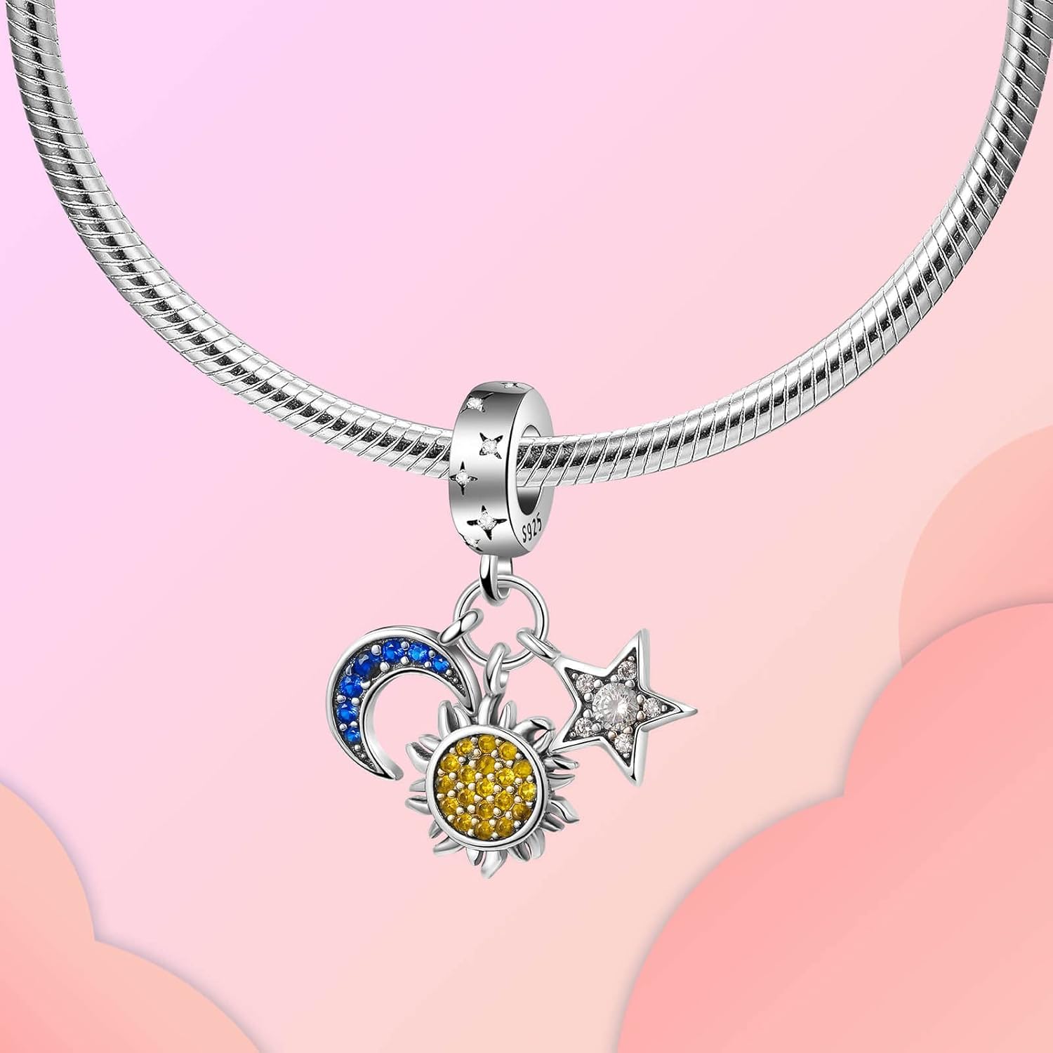 Sun Star Moon Charm 925 Sterling Silver Charms for Bracelets Necklaces Valentine's Day Gift Birthday Gift - Image 2