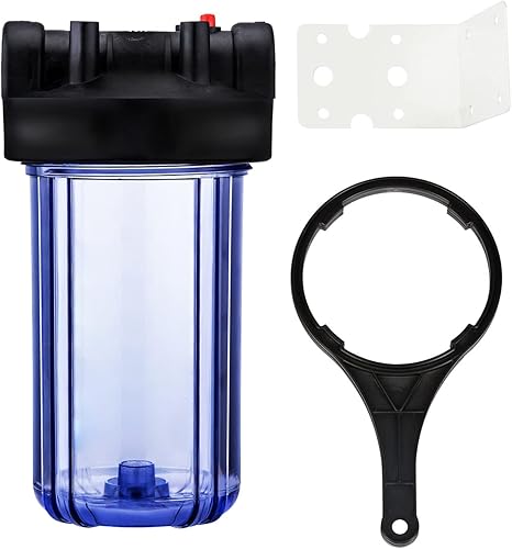 Miniatura 2 de Geekpure Sistema de filtro de agua de una sola etapa para toda la casa con carcasa transparente de 10 pulgadas-puerto de 1 "con filtro de PP de 4
