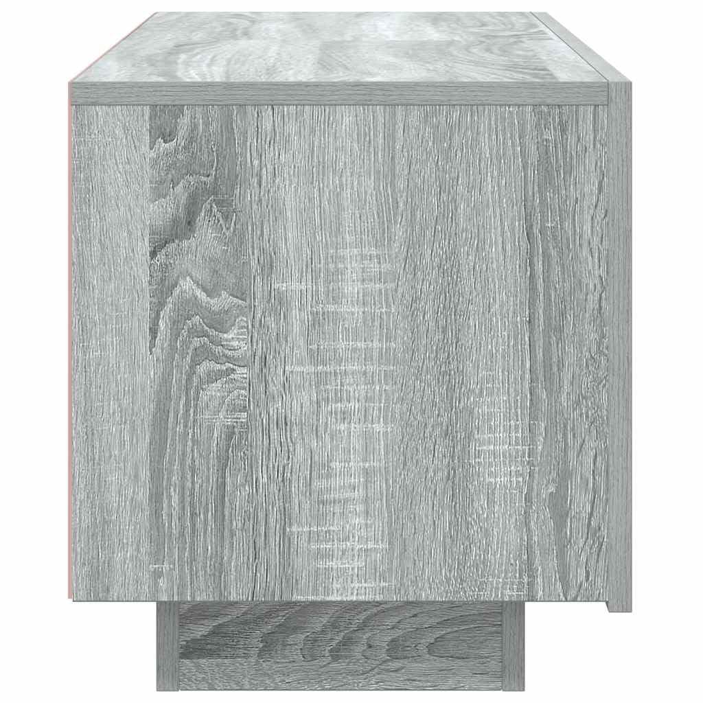 Mueble de TV LED 100 cm Armario para Televisión Consola Multimedia de TV Moderna para Salón, Comedor, Dormitorio-Gris sonoma-100x35x40 cm