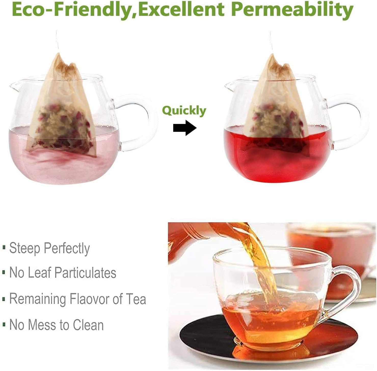 Tea Filter Bags, Tea Bags for Loose Leaf Tea Safe & Natural Material, Disposable Tea Infuser for Loose Leaf Tea, Coffee, Spice, Herbs (300, wood, 5x7cm) image 4