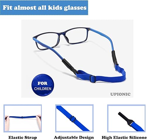 Miniatura 3 de Correa ajustable para lentes para niños, 5 correas sin cola, correa de soporte para lentes para niños y niñas
