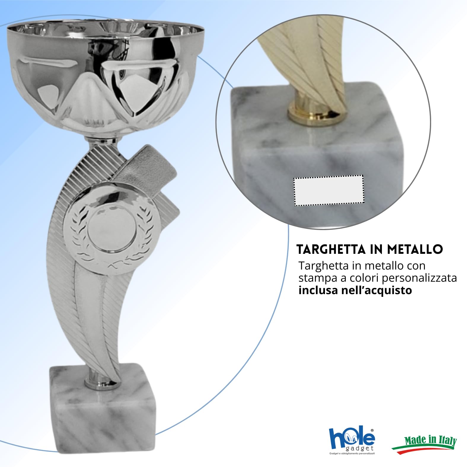 Coppa Trofeo Personalizzabile 24, 23, 22, 21 cm Singolo o Set Tutti Gli Sport, Calcio, Calcettto, Tennis, Basket, Padel, Fantacalcio, Premiazioni cod 13.211