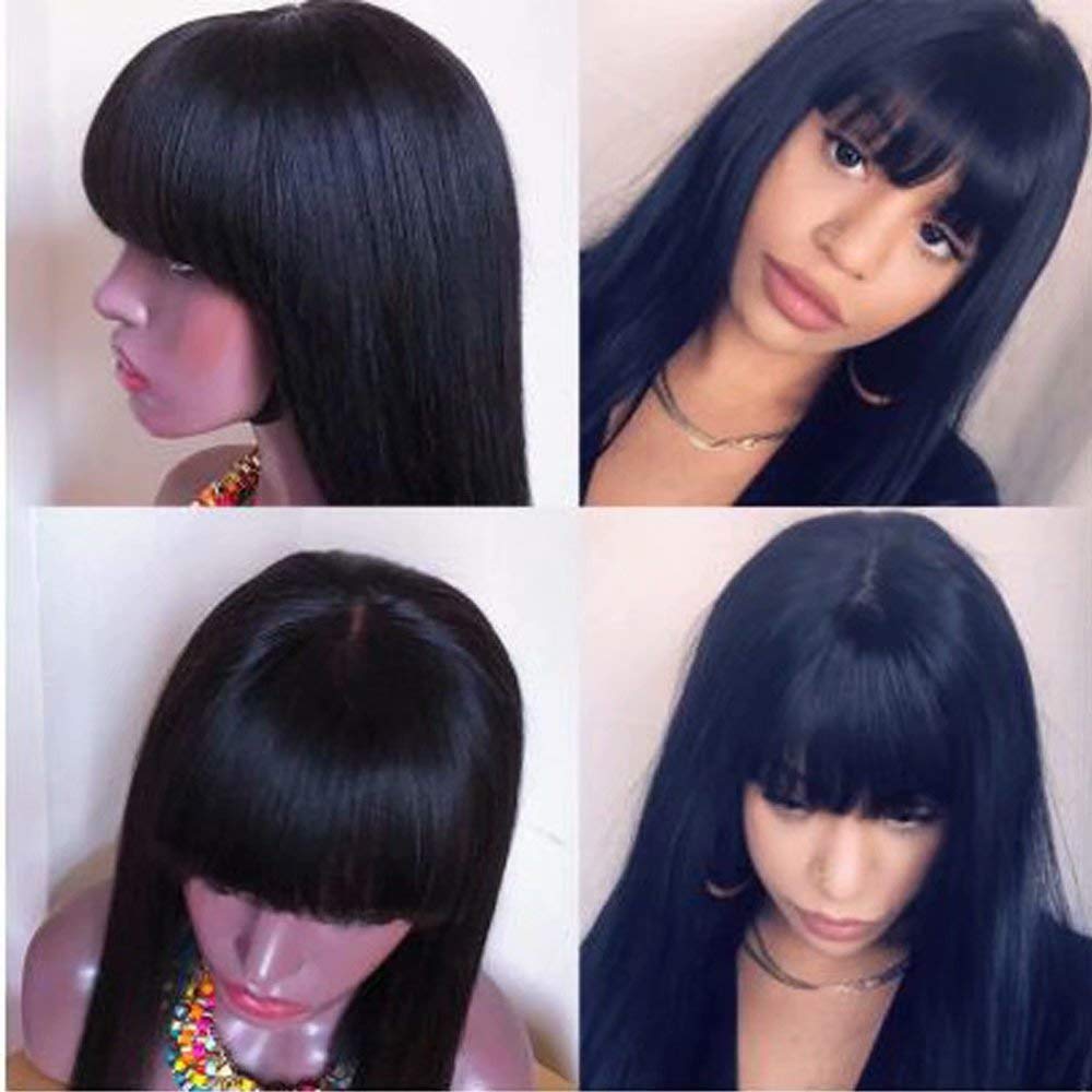 oulaer Hair HD Transparent 13x6 Lace Front Straight Human Hair Wigs Natural Color Peruvian Human Hair Wigs for Black Women WIgs (20 Inch, 130 density)