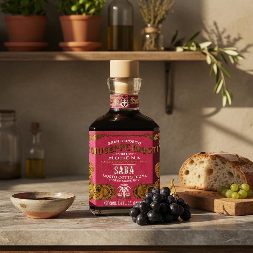 Giuseppe Giusti Saba Cubic Cooked Grape Must Syrup 250ml, Sweet Balsamic Drizzle