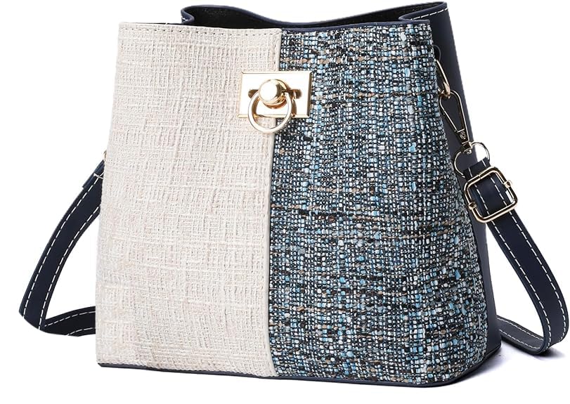 Cross Body Purse for Woman Trendy,Crossbody Bucket Bags-PU Leather with Adjustable Shoulder Strap, Multiple Pockets
