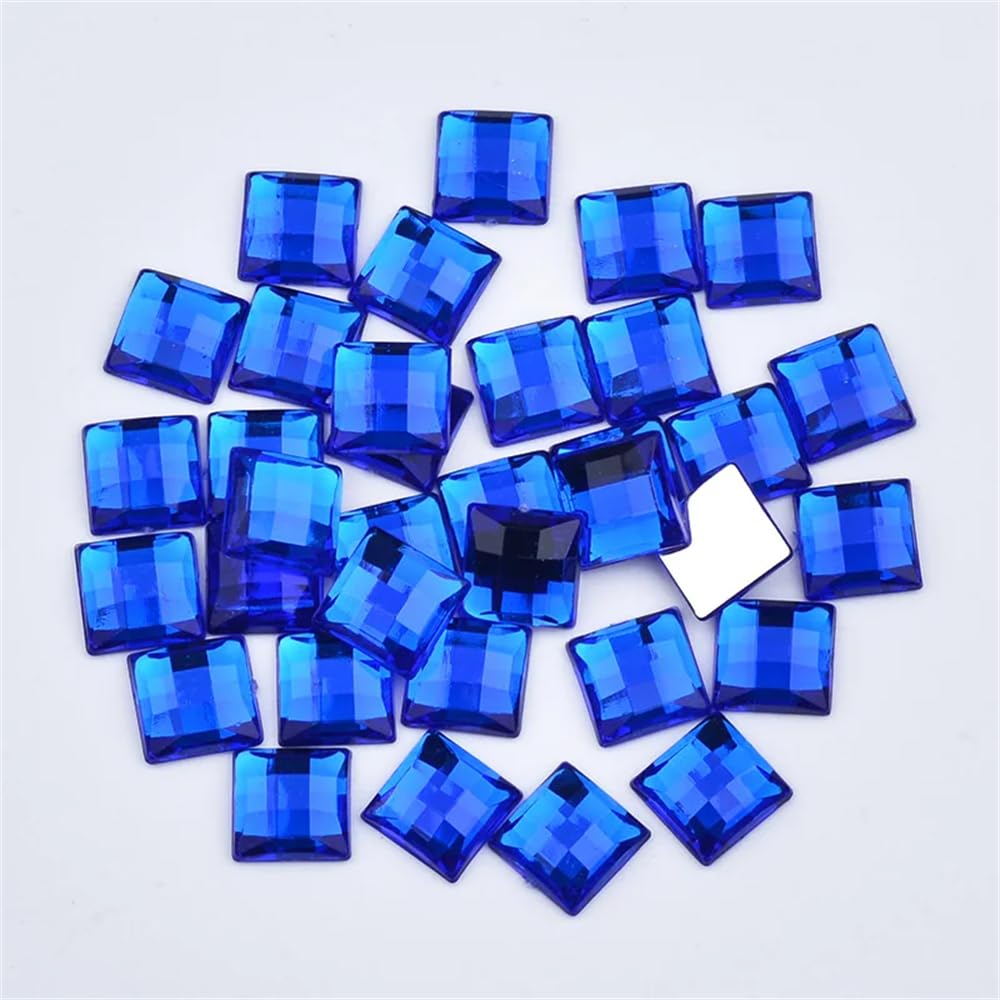 Zadaos 8, 10, 12, 16 mm, gemischte Farben, quadratische Kristall-Strass-Applikation, flache Rückseite, Strasssteine, zum Aufkleben, Kristallsteine, Kreide, weiß, 10 mm, 1000 Stück