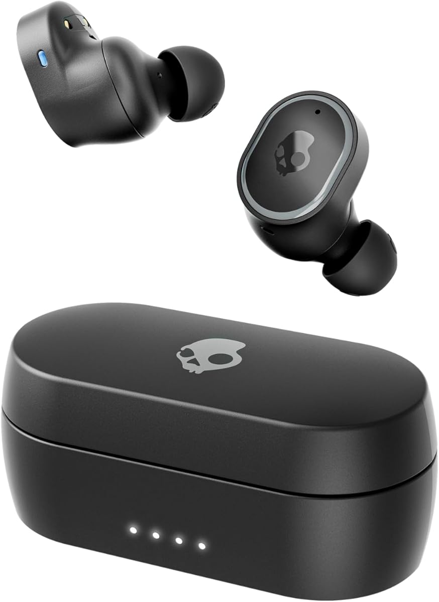 Skullcandy Sesh ANC Wireless Earbuds, Bluetooth Headphones, Noise Cancelling, Up to 46 Hours Battery with Charging Case, Sweat and Water Resistant, Microphone for iPhone Android - True Black