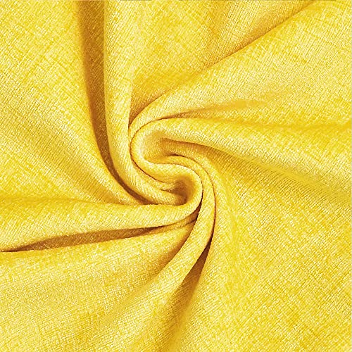 Image of CaliTime Pack of 2 Cozy Bolster Pillow Covers Cases for Couch Sofa Home Decoration Solid Dyed Soft Chenille 12 X 20 Inches Bright Yellow