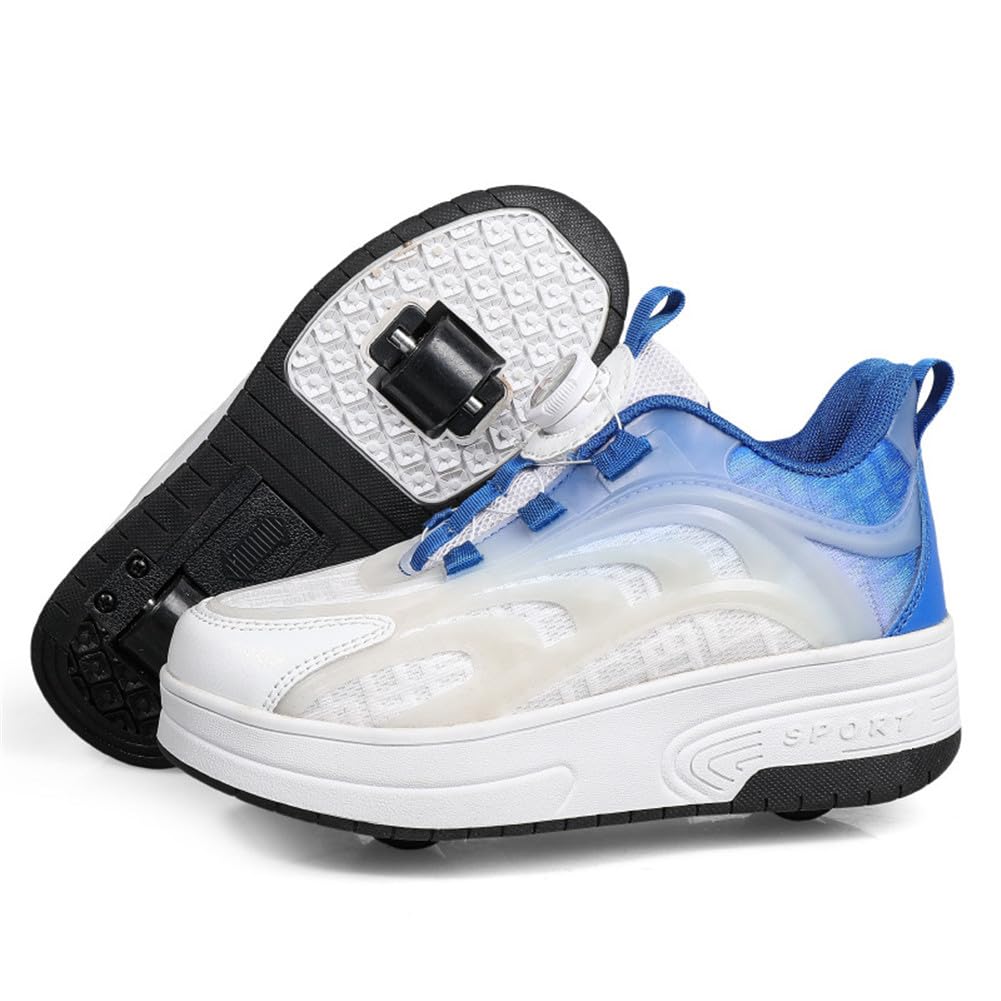 ENEN Schuhe mit Rollen für Jungen & Mädchen, Mode Outdoor Turnschuhe mit Rollen Versenkbarer, Schuhe mit Rollen Kinder, 2-in-1 Roller Schuhe Turnschuhe mit 2 Rollen