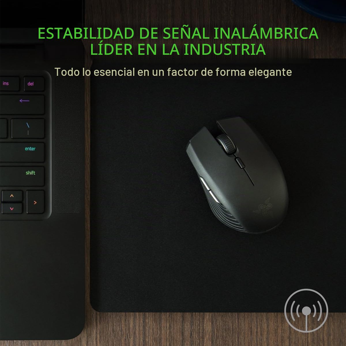Razer Atheris Ratón Ergonómico para Juegos, Gaming con una duración de batería de 350 Horas, Sensor óptico de 7,200 dpi, Tecnología de frecuencia adaptativa de 2.4 GHz, Negro