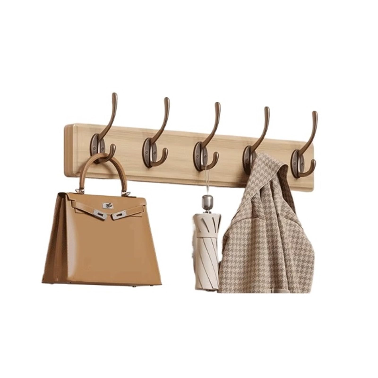 ZYYANSHOP Wall coat rack Wall-mounted Coat Rack, Door-mounted Hooks, No Drilling Required, Key-shaped Design,Wood
