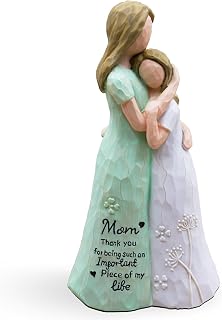 BORLESTA Mother Day Birthday Gifts for Mom, Mom Birthday Gifts from Daughter, Mother of The Bride Gifts, Gifts for Moms from Daughter, Sculpted Hand-Painted Figure (Green)