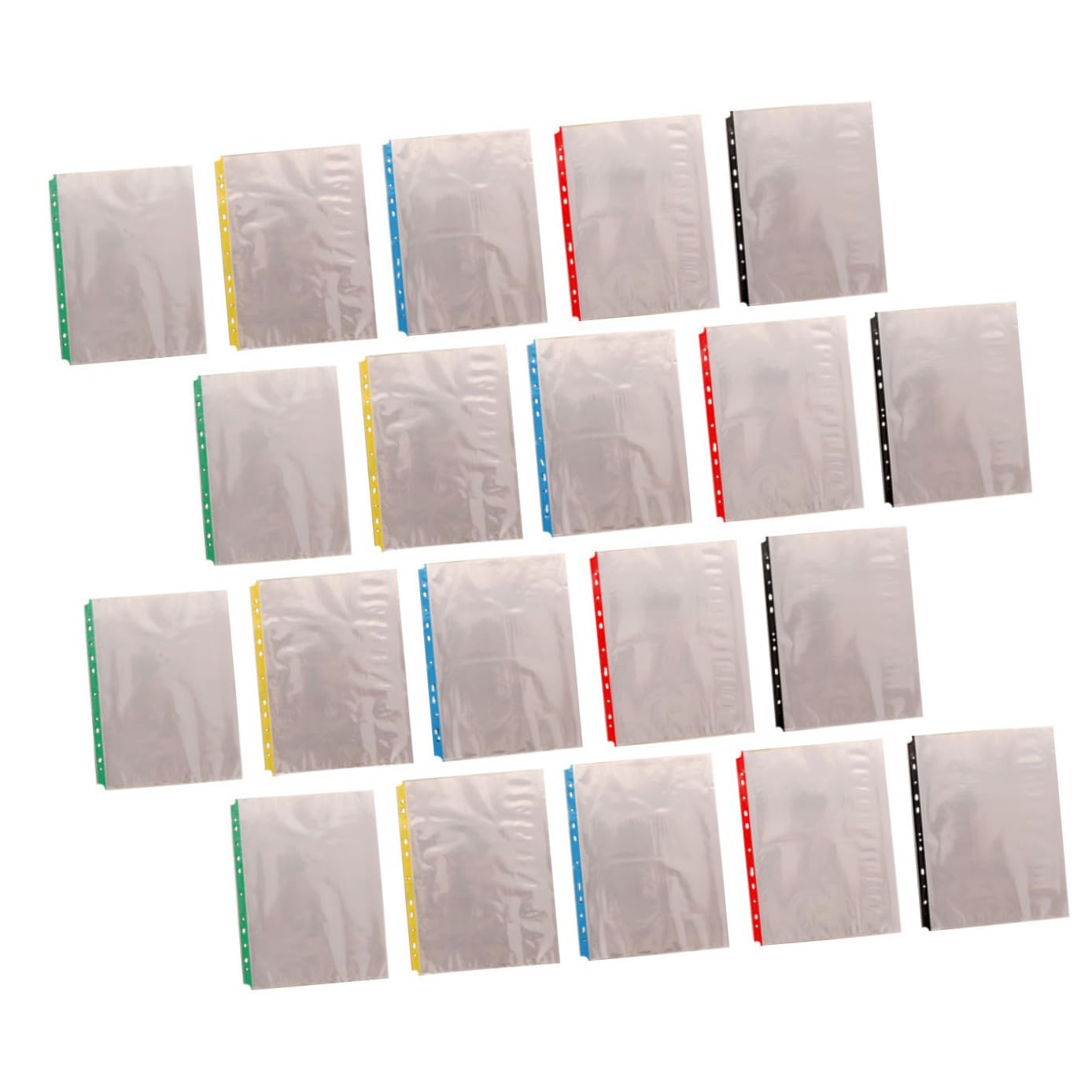 Sewroro Pochettes de Protection Transparentes A4 Perforées 11 Trous en Pp, Lot de 100, Protège-documents pour Bureau et Usage Personnel, pour Classer et Présenter Vos Feuilles