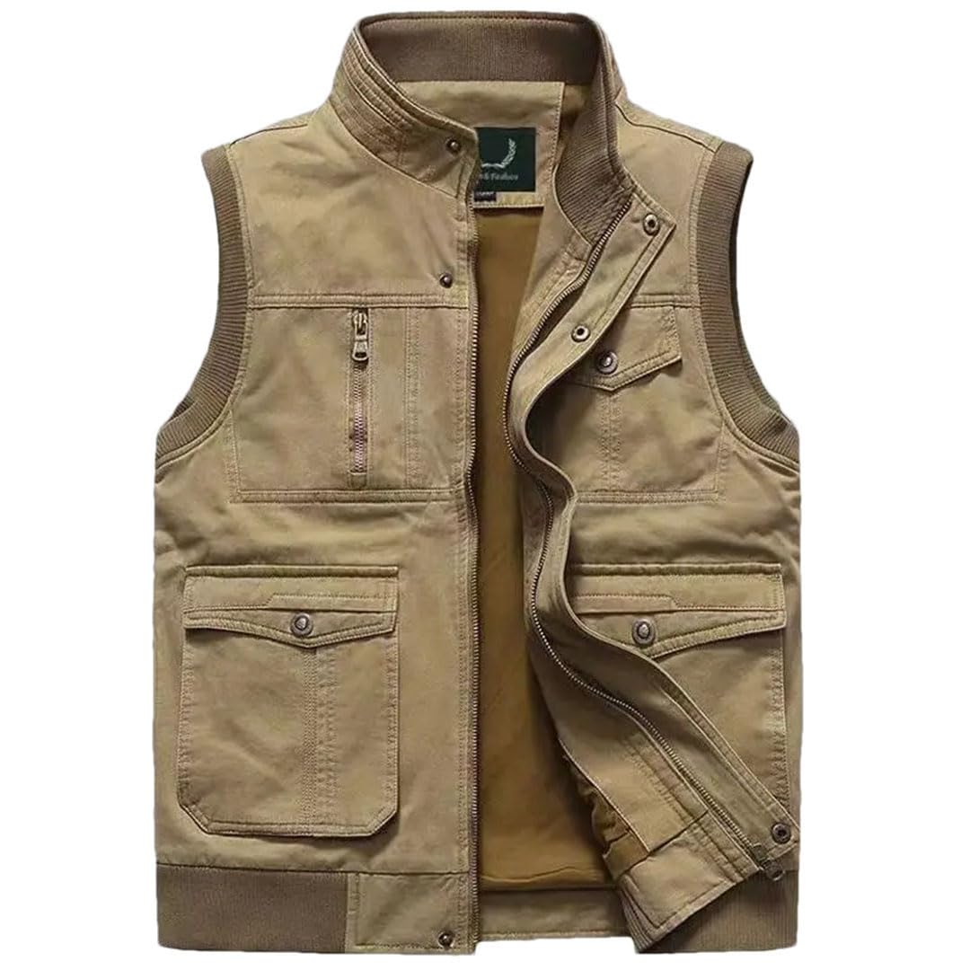 Gilet da uomo senza maniche Tactical Photographer Jacket Cotone Multi Pocket Gilet Maschio Gilet Cappotto Plus Big Size