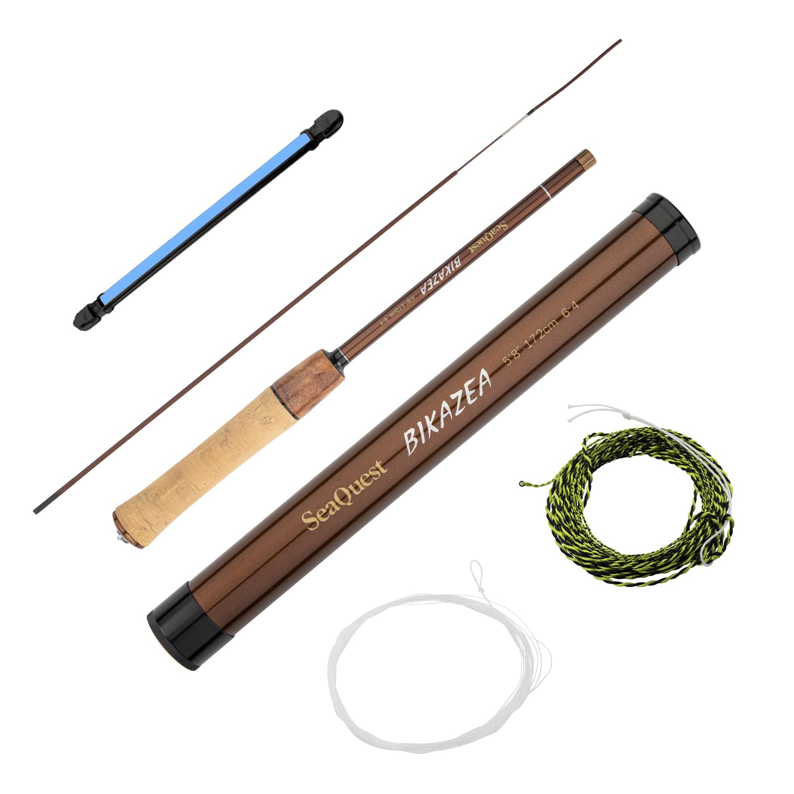 Seaquest Caña de Pesca Tenkara Rod Viajero Portátil Elástica Poste de Fundición con Tubo de Almacenamiento