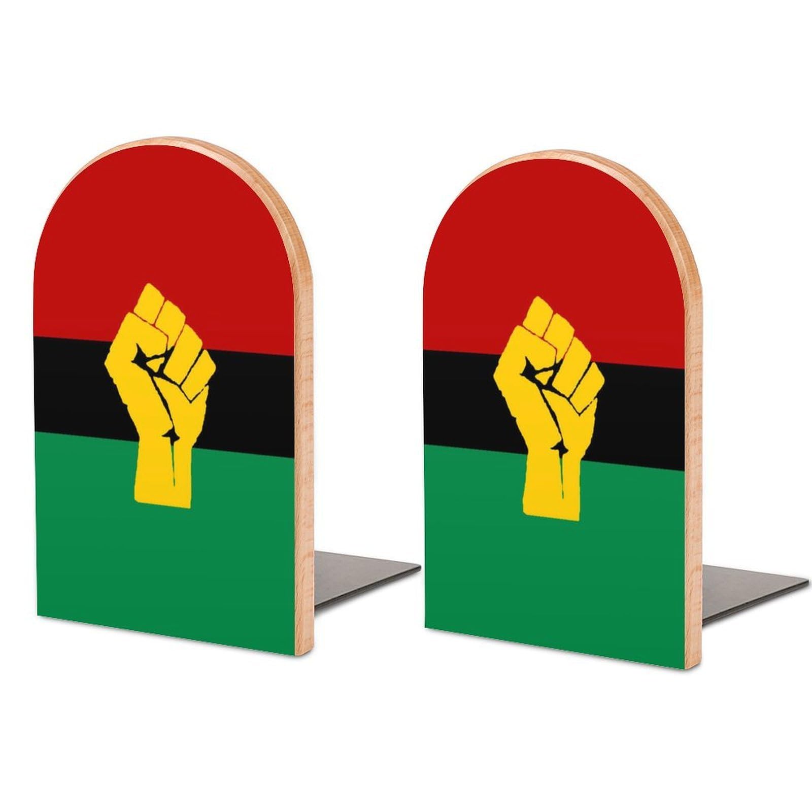 Nclqvjxzkhw Style Black Power African Flag Book Ends For Shelves Bookends Bookshelf Holder Stand Books Stopper Home Office Decor