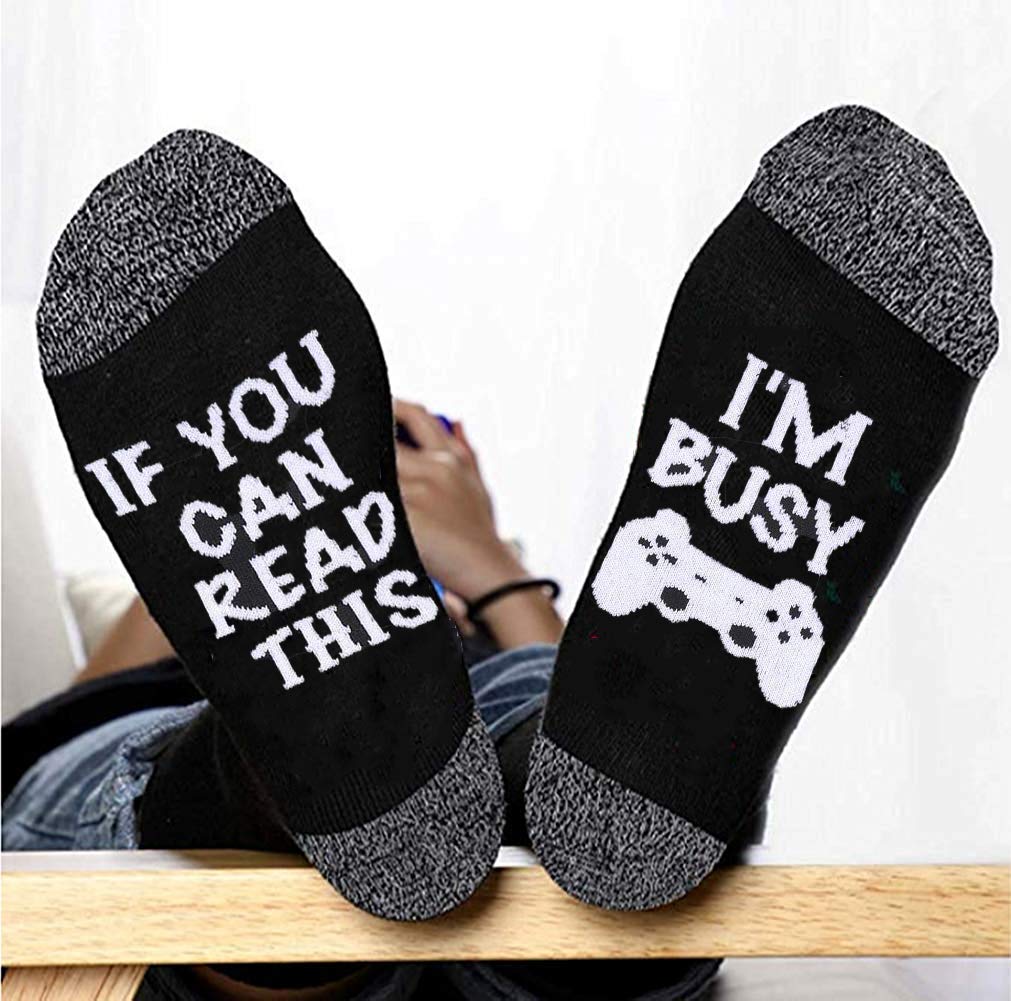 Calcetines unisex de algodón Do Not Disturb I'm Gaming Socks, Calcetines de gamer, Calcetines divertidos, Great Christmas para hombre y mujer