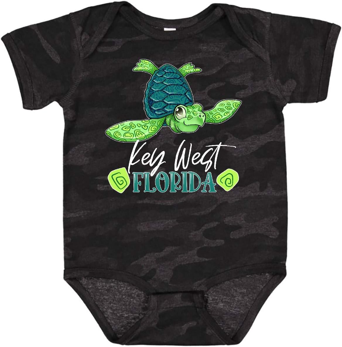 inktastic Key West, Florida Happy Sea Turtle Baby Bodysuit