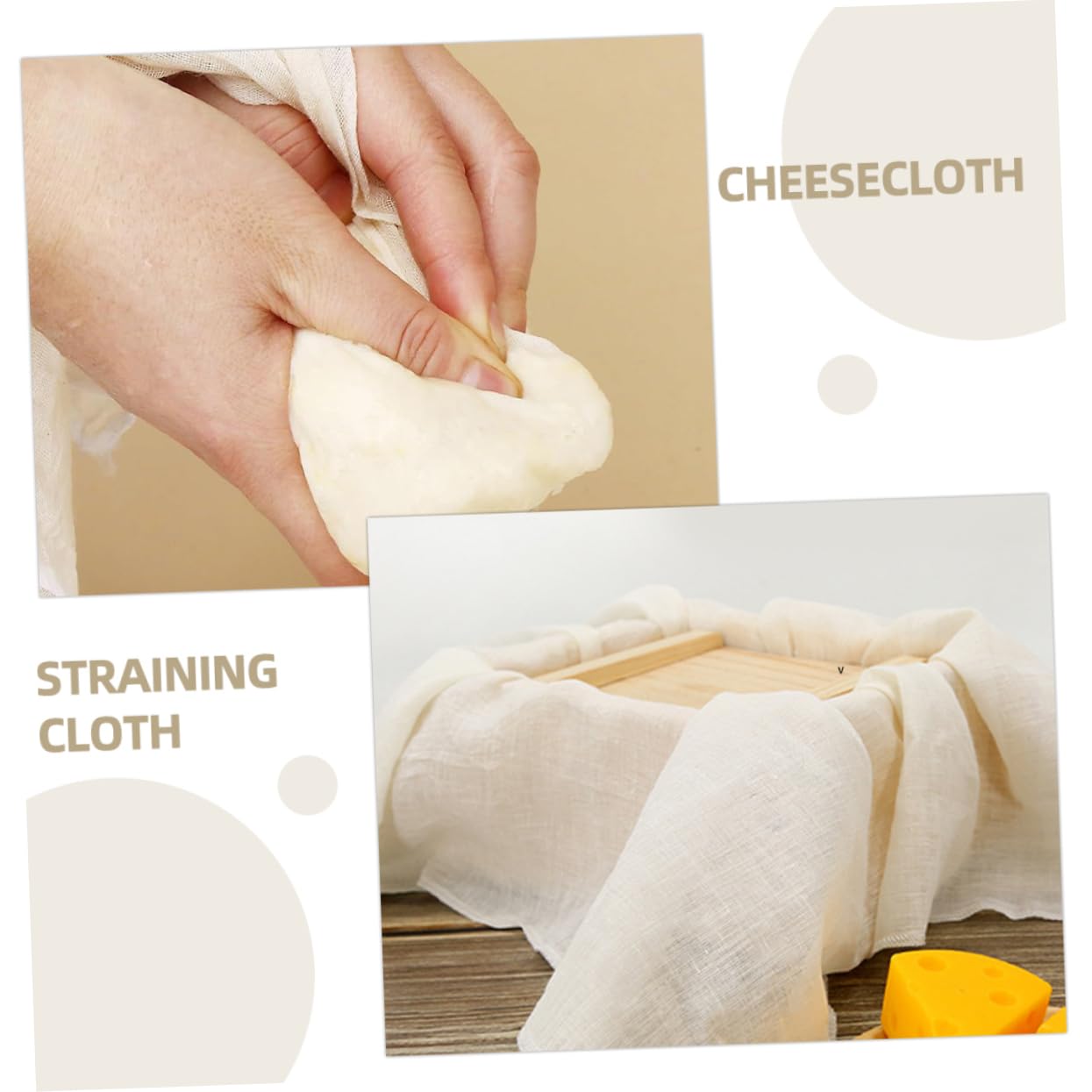 CIYODO Cotton Cheese Cloths 10 Pack 50x50cm Unbleached Reusable Great for Cheese Making Yogurt Butter