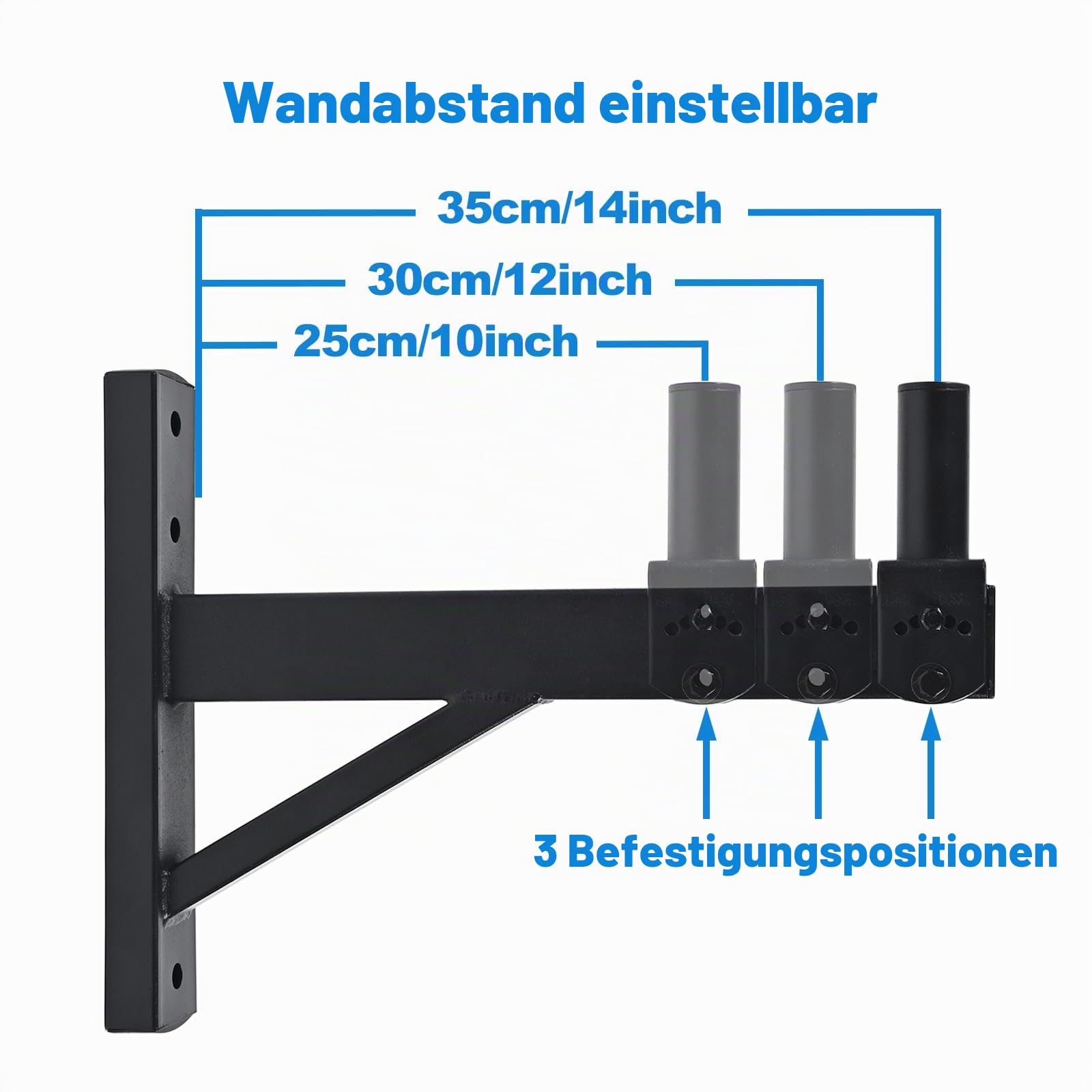 Lautsprecher-Wandhalterung, Wand-Lautsprecherhalterung für PA-Lautsprecher, neigbar, hält bis zu 100lbs，HD-319(2 Packs Schwarz)