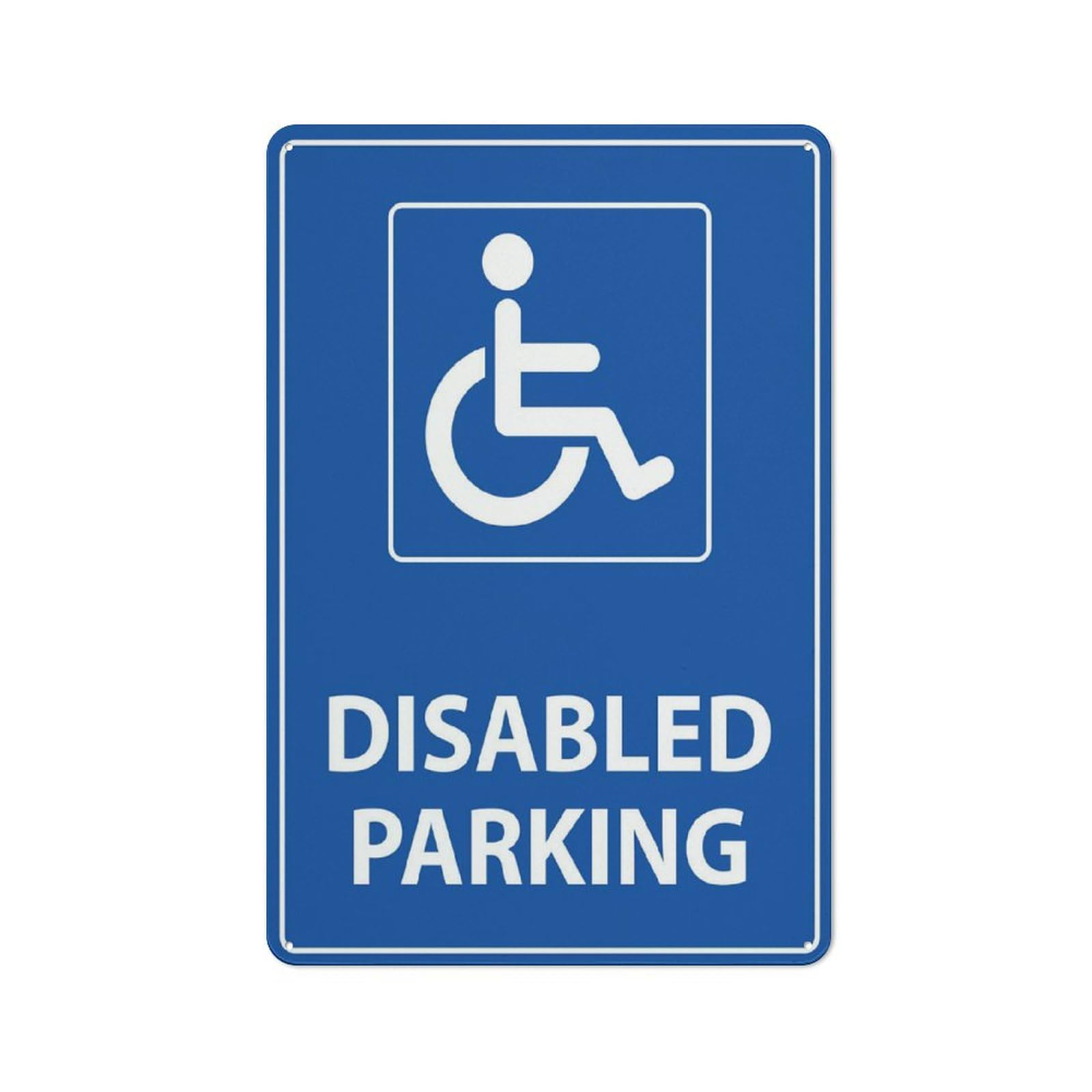Disabled Parking Sign Signs Outdoor, Uv Printed Aluminum 12 X 8 In, Weatherproof And Security Signs For Home Or Business